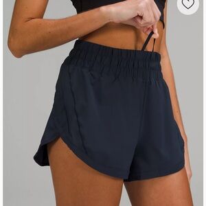 Navy blue lululemon Track That High-Rise Lined Shorts 3”